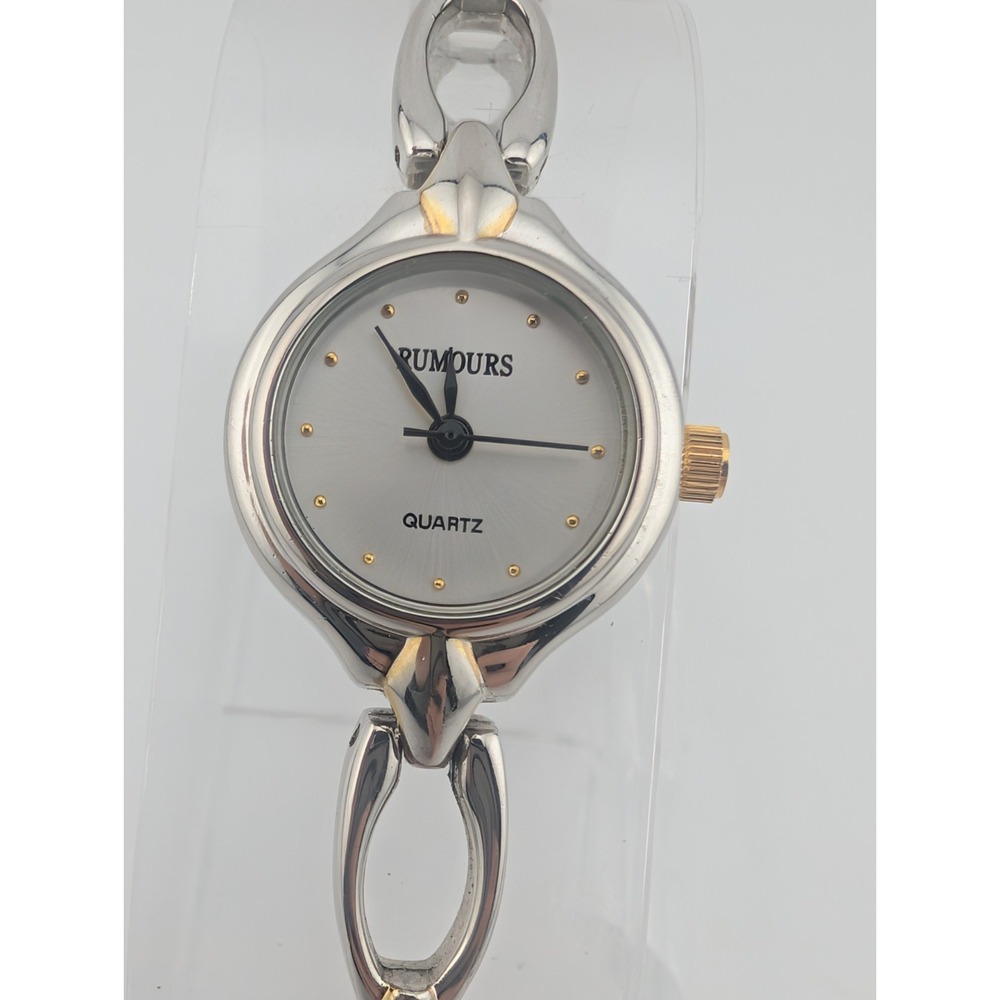 Rumours Watch Women 20mm‎ Case Silver Tone 7" Band- New Battery